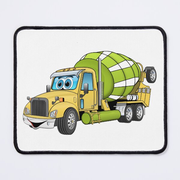 Item preview, Yellow green cement concrete mixer cartoon designed and sold by Scott Hayes.