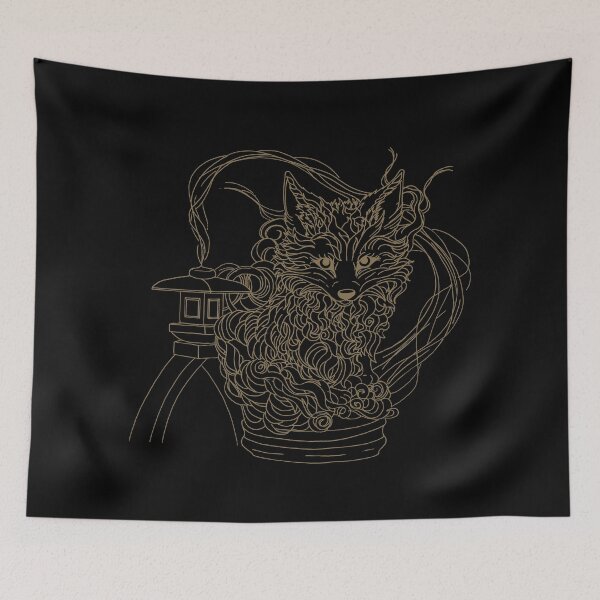 Item preview, Kitsune - Fox Spirit Animal - Gold Ink designed and sold by RowenaTmT.