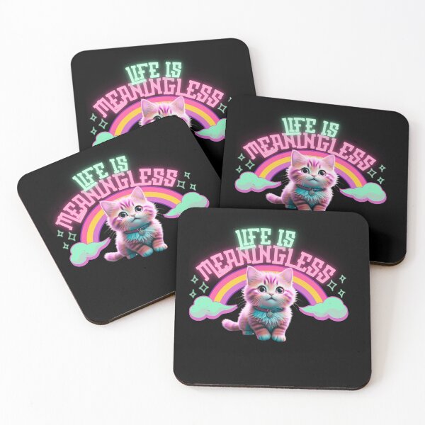Item preview, cute cat with sparkles sitting between clouds and rainbow  designed and sold by paggorek.