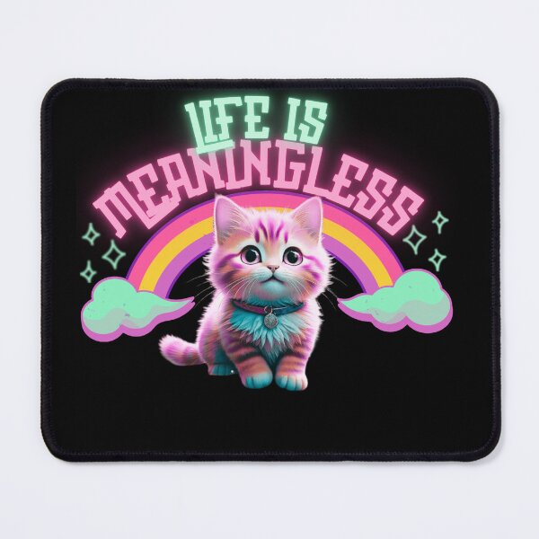 Item preview, cute cat with sparkles sitting between clouds and rainbow designed and sold by paggorek.