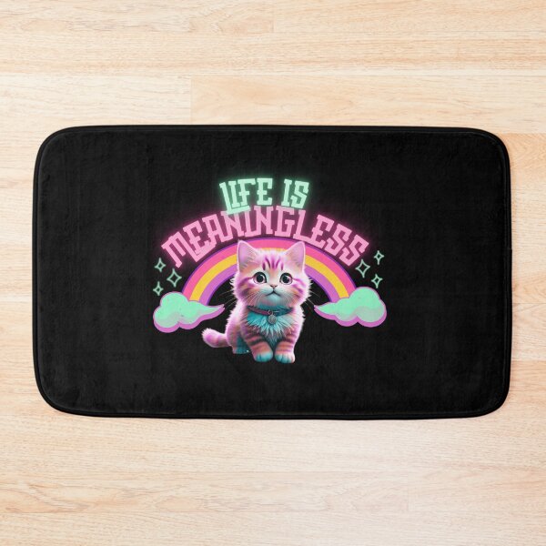 Item preview, cute cat with sparkles sitting between clouds and rainbow  designed and sold by paggorek.