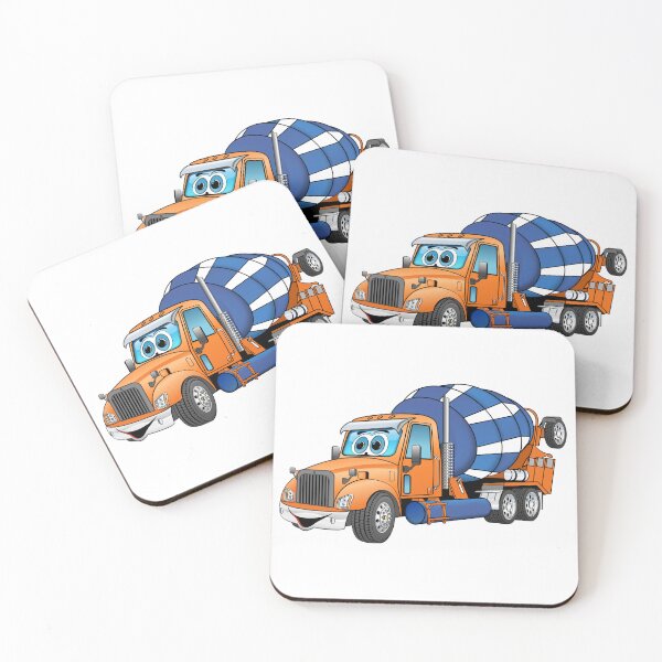 Item preview, Orange blue cement concrete mixer cartoon designed and sold by Scott Hayes.