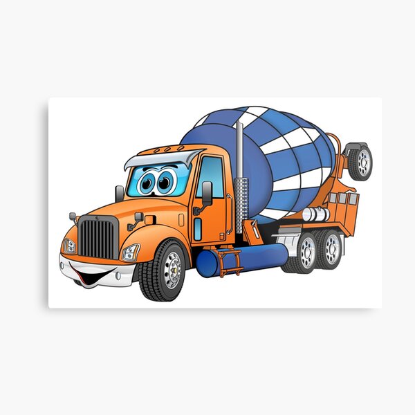 Item preview, Orange blue cement concrete mixer cartoon designed and sold by Scott Hayes.