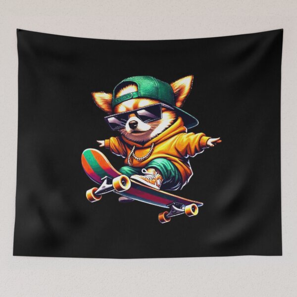 Item preview, Funny Chihuahua Skateboard Dog Skating Dog Lover Graphic designed and sold by Creat-Des.