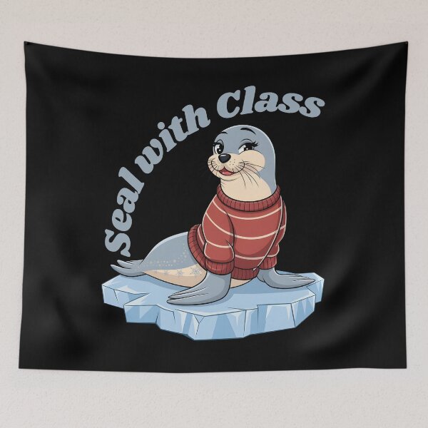 Item preview, Cute Seal with Sweater on Iceberg - Seal with Class, Ice Bath   designed and sold by IceBathDESIGNS.