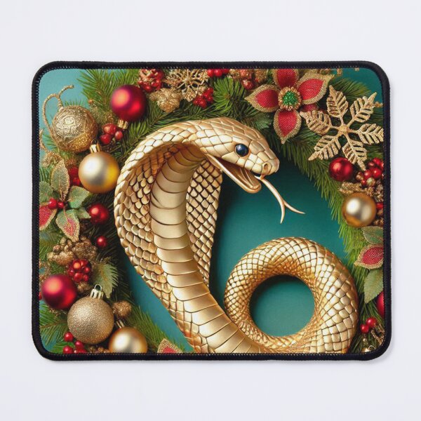 Item preview, Intricate Golden Snake in Christmas Frame designed and sold by Sadia Jannat.