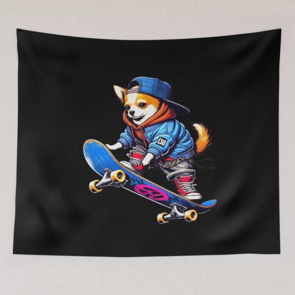 Item preview, Funny Chihuahua Skateboard Dog Skating Dog Lover Graphic designed and sold by Creat-Des.