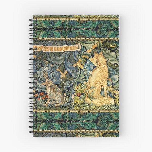 Item preview, GREENERY, FOREST ANIMALS ,FOX AND HARE Blue Green Floral  designed and sold by BulganLumini.