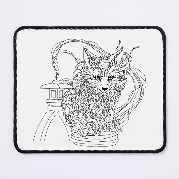 Item preview, Kitsune - Fox Spirit Animal - Black Ink designed and sold by RowenaTmT.