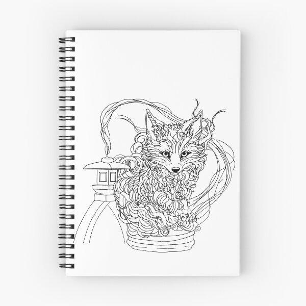 Item preview, Kitsune - Fox Spirit Animal - Black Ink designed and sold by RowenaTmT.