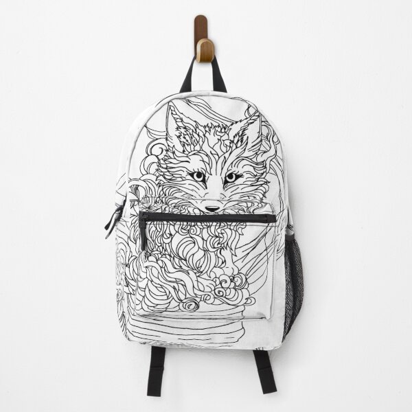 Item preview, Kitsune - Fox Spirit Animal - Black Ink designed and sold by RowenaTmT.
