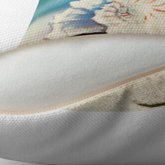 Alternate view of "Paradise" - Aqua Beach Seashell Throw Pillow