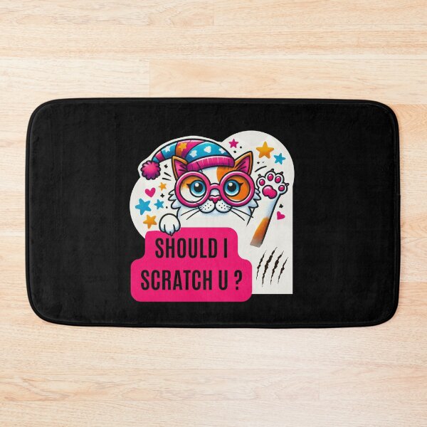 Item preview, Funny Cat Illustration - Should I Scratch You? designed and sold by Psycho-Crazy.