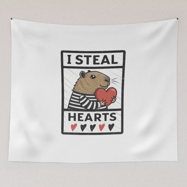 Item preview, I Steal Hearts Capybara - Cute and Funny Capybara Design designed and sold by Colorful-Garden.