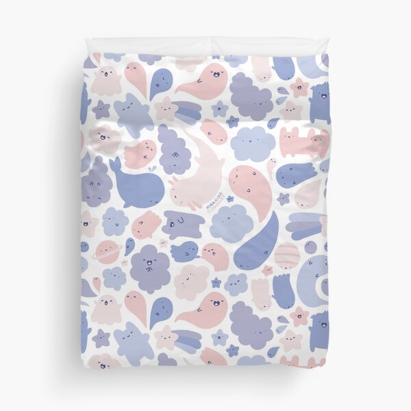 Dreamy Doodle - Rose Quartz & Serenity Duvet Cover