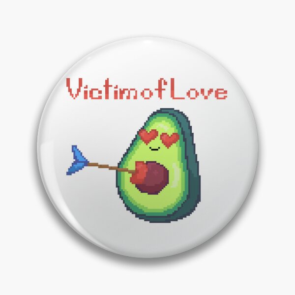 Item preview, pixel art of kawaii avocado arrowed by cupid with a heart arrow victim of love designed and sold by ZerpaGiovanna.
