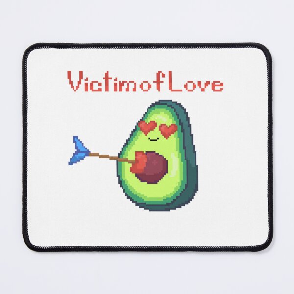 Item preview, pixel art of kawaii avocado arrowed by cupid with a heart arrow victim of love designed and sold by ZerpaGiovanna.