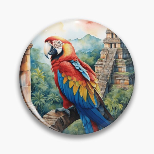 Item preview, Mesoamerican Parrot Dreaming in Vibrant Colors designed and sold by WaterBirdArt.