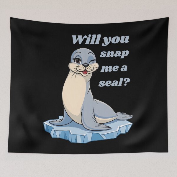 Item preview, Will you snap me a seal?, Cute Winking Seal on Ice Cartoon Design, Ice Bath     designed and sold by IceBathDESIGNS.