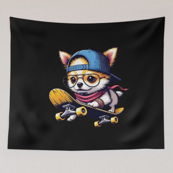Item preview, Funny Chihuahua Skateboard Dog Skating Dog Lover Graphic designed and sold by Creat-Des.