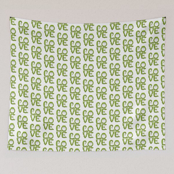 Item preview, Love Design with Fluffy Green Crocodile Silhouettes on Azure designed and sold by Pro AguiZoul Art.