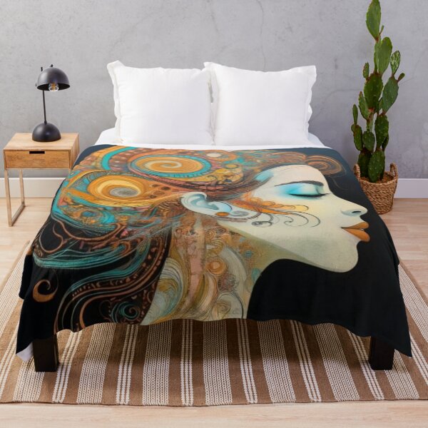 Item preview, Goddess with swirling hair Art Nouveau designed and sold by Boxing Kangaroo Retail Company.