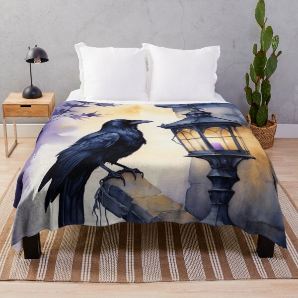 Item preview, Mysterious Raven with Lantern in the Dark designed and sold by WaterBirdArt.