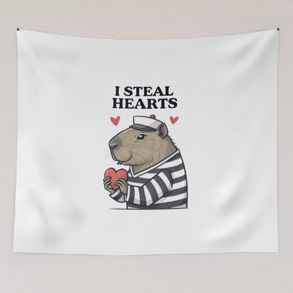 Item preview, I Steal Hearts Capybara - Cute and Funny Capybara Design designed and sold by Colorful-Garden.