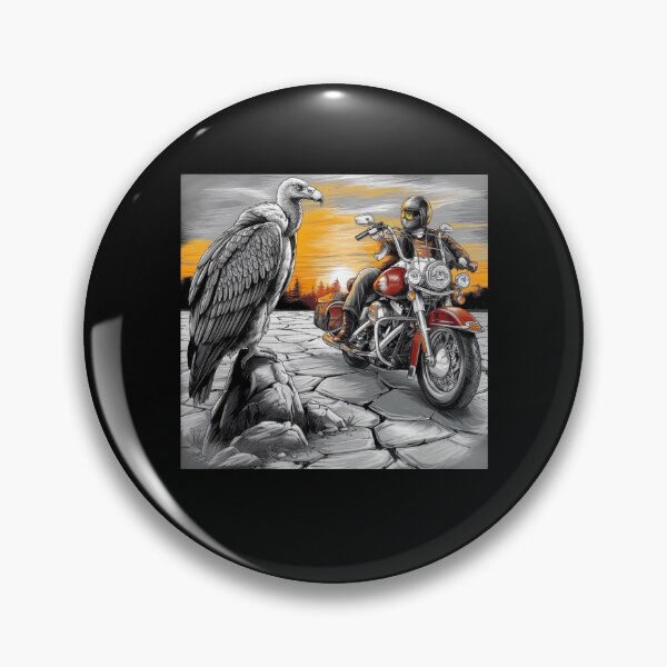 Item preview, Desert Rider with Vulture at Sunset - Biker Art designed and sold by love3617.