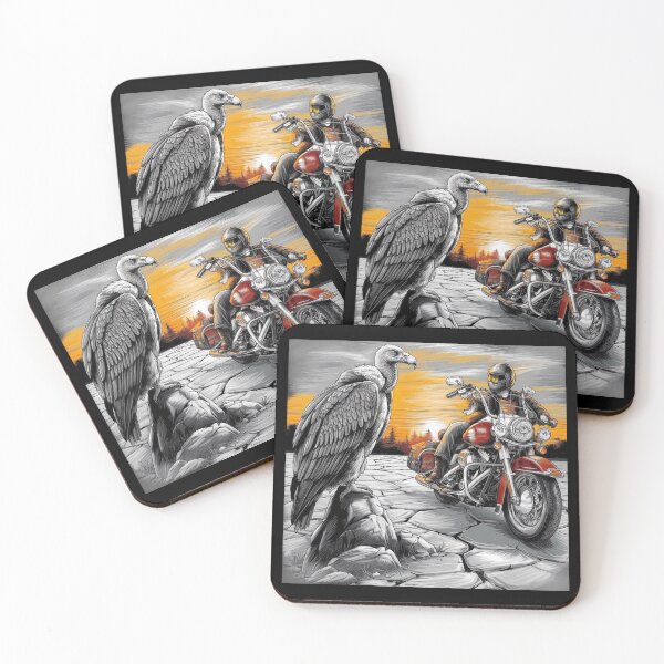Item preview, Desert Rider with Vulture at Sunset - Biker Art designed and sold by love3617.