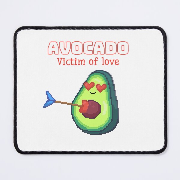 Item preview, pixel art of kawaii avocado arrowed by cupid with a heart arrow victim of love designed and sold by ZerpaGiovanna.