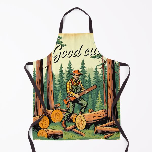 Item preview, A lumberjack cutting a tree in the forest with the inscription: good cut designed and sold by timedesignkardi.