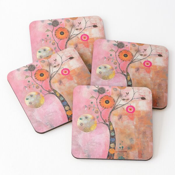 Item preview, A tree with flowers and leaves on a vintage pink background designed and sold by celiacreatec.