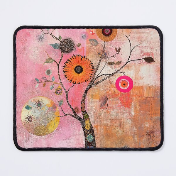 Item preview, A tree with flowers and leaves on a vintage pink background designed and sold by celiacreatec.
