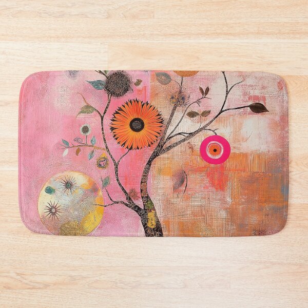 Item preview, A tree with flowers and leaves on a vintage pink background designed and sold by celiacreatec.