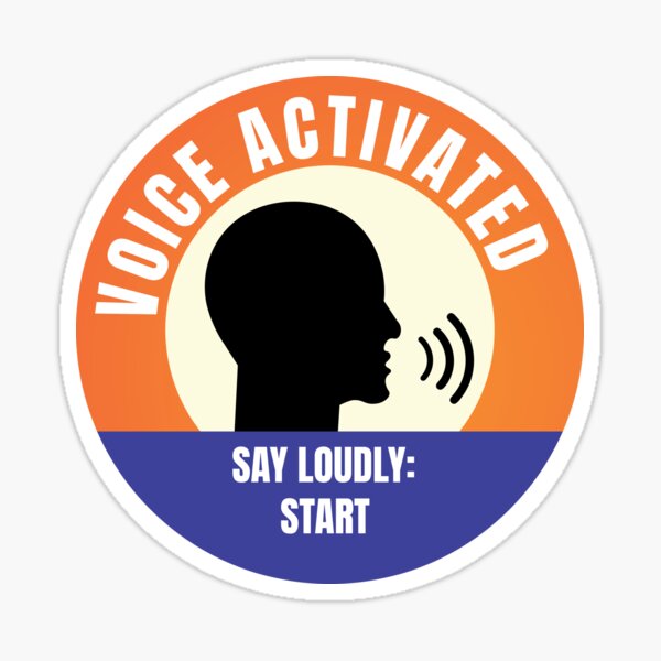 Vista previa del artículo con la obra «Señal activada por voz que dice en voz alta: comienza una broma divertida», diseñado y vendido por iziHumor.