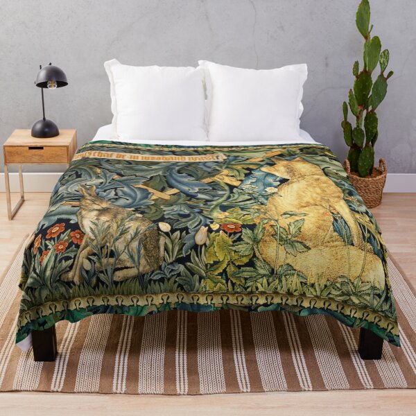 Artikel-Vorschau von GRÜN, WALDTIERE, FUCHS UND HASE Blau Grün Floral, designt und verkauft von BulganLumini.