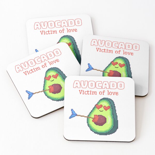 Item preview, pixel art of kawaii avocado arrowed by cupid with a heart arrow victim of love designed and sold by ZerpaGiovanna.