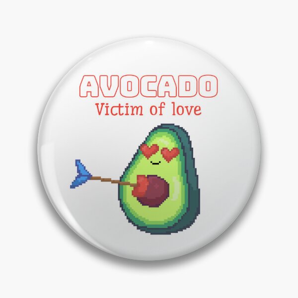 Item preview, pixel art of kawaii avocado arrowed by cupid with a heart arrow victim of love designed and sold by ZerpaGiovanna.