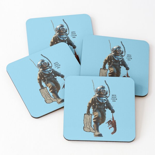 Item preview, Helmet Diving Diver Catching a Spiny Lobster Underwater URM designed and sold by urmaddad.