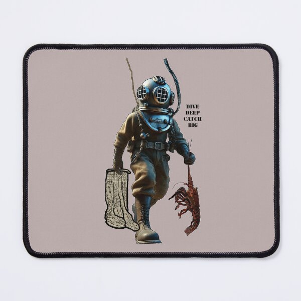 Item preview, Helmet Diving Diver Catching a Spiny Lobster Underwater URM designed and sold by urmaddad.