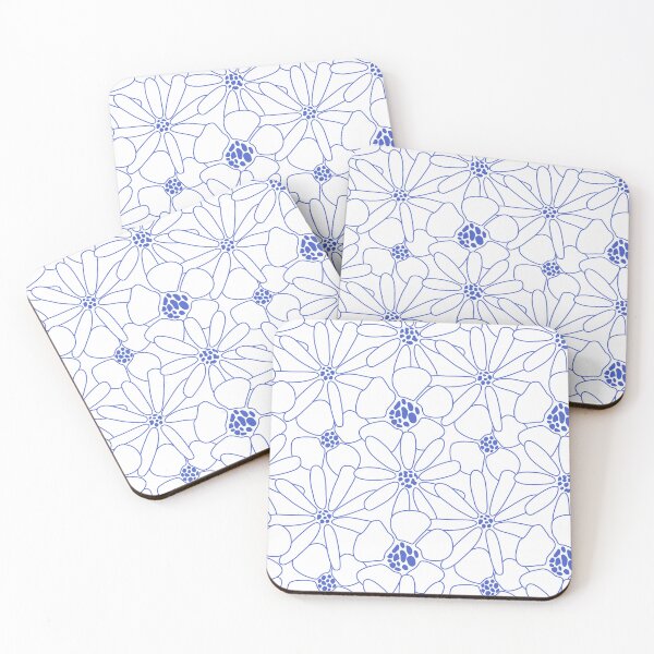 Item preview, Blue Floral Outline Pattern | Modern Botanical Design designed and sold by anisgott.