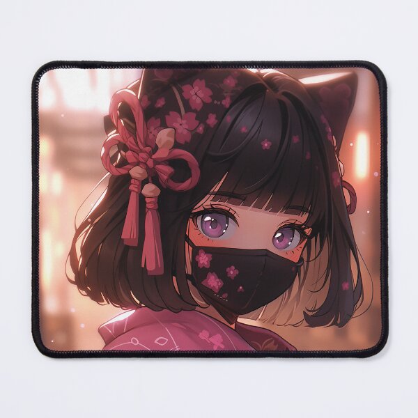 Item preview, Cherry Blossom Ninja Mask Anime Girl designed and sold by bubblegoth.