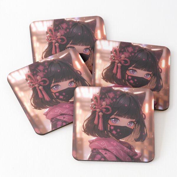 Item preview, Cherry Blossom Ninja Mask Anime Girl designed and sold by bubblegoth.