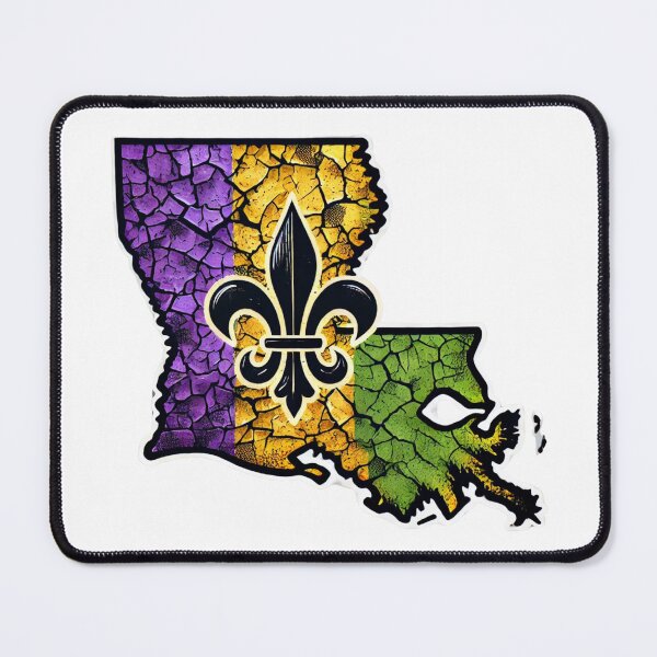 Item preview, Louisiana State Mardi Gras Design with Fleur-de-Lis - Distressed Festival designed and sold by BlankCanvasHaHa.