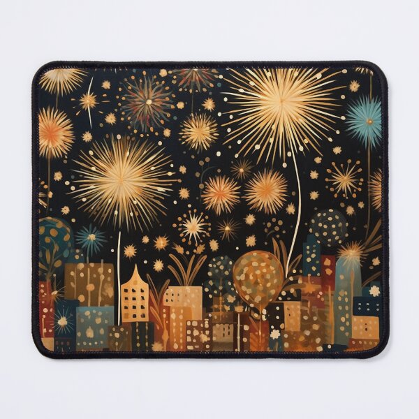 Item preview, Sparkling Gold City Fireworks designed and sold by Neika Shimm Designs.
