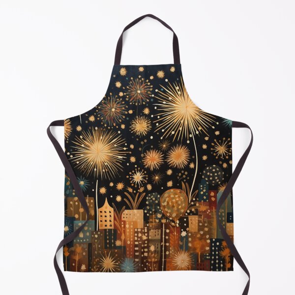 Item preview, Sparkling Gold City Fireworks designed and sold by Neika Shimm Designs.