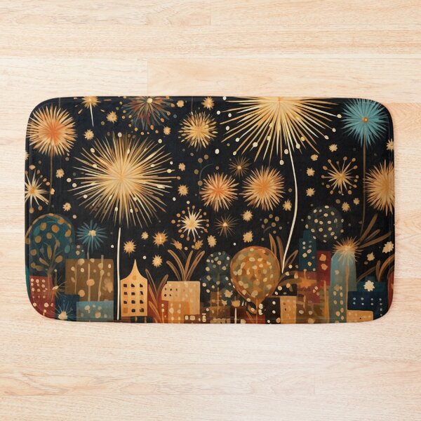 Item preview, Sparkling Gold City Fireworks designed and sold by Neika Shimm Designs.