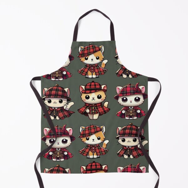 Item preview, 4 Stickers Kawaii Kittens Wearing Tartan Capes and Hats designed and sold by Kawaiidiss.