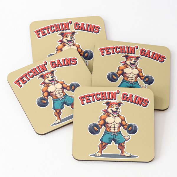 Item preview, Fetching Gains Dog Gym Workout Design designed and sold by FoxyJags.